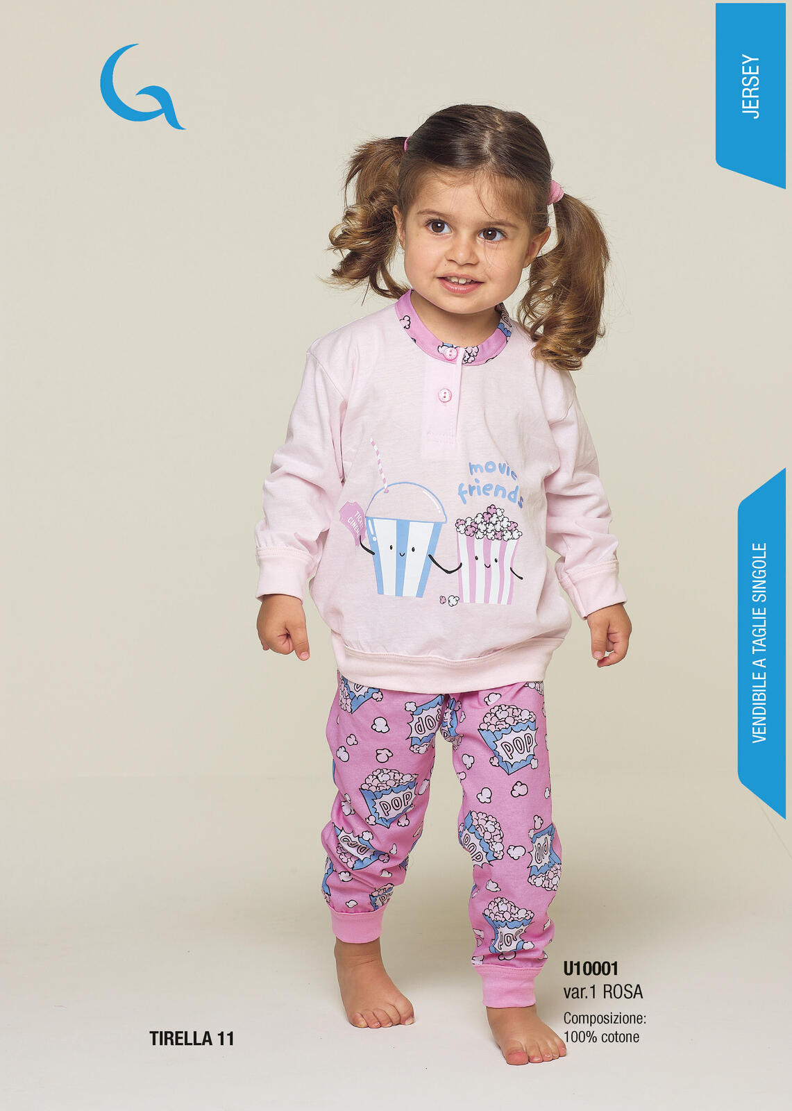 BABY GIRL'S S/L PAJAMAS U10001 Tellini S.r.l. Wholesale Clothing